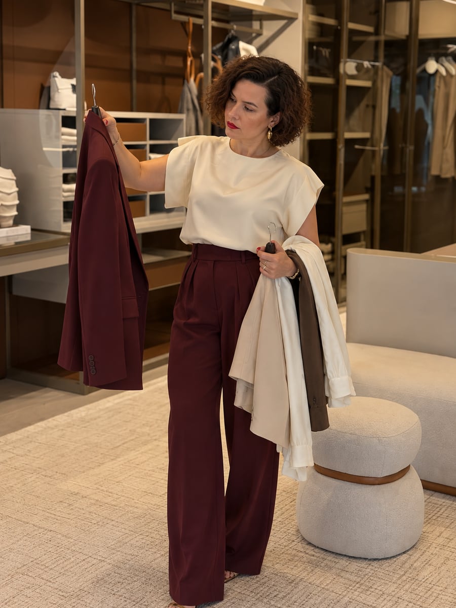 Laura Mareom combinando peças do guarda-roupa para criar novos looks